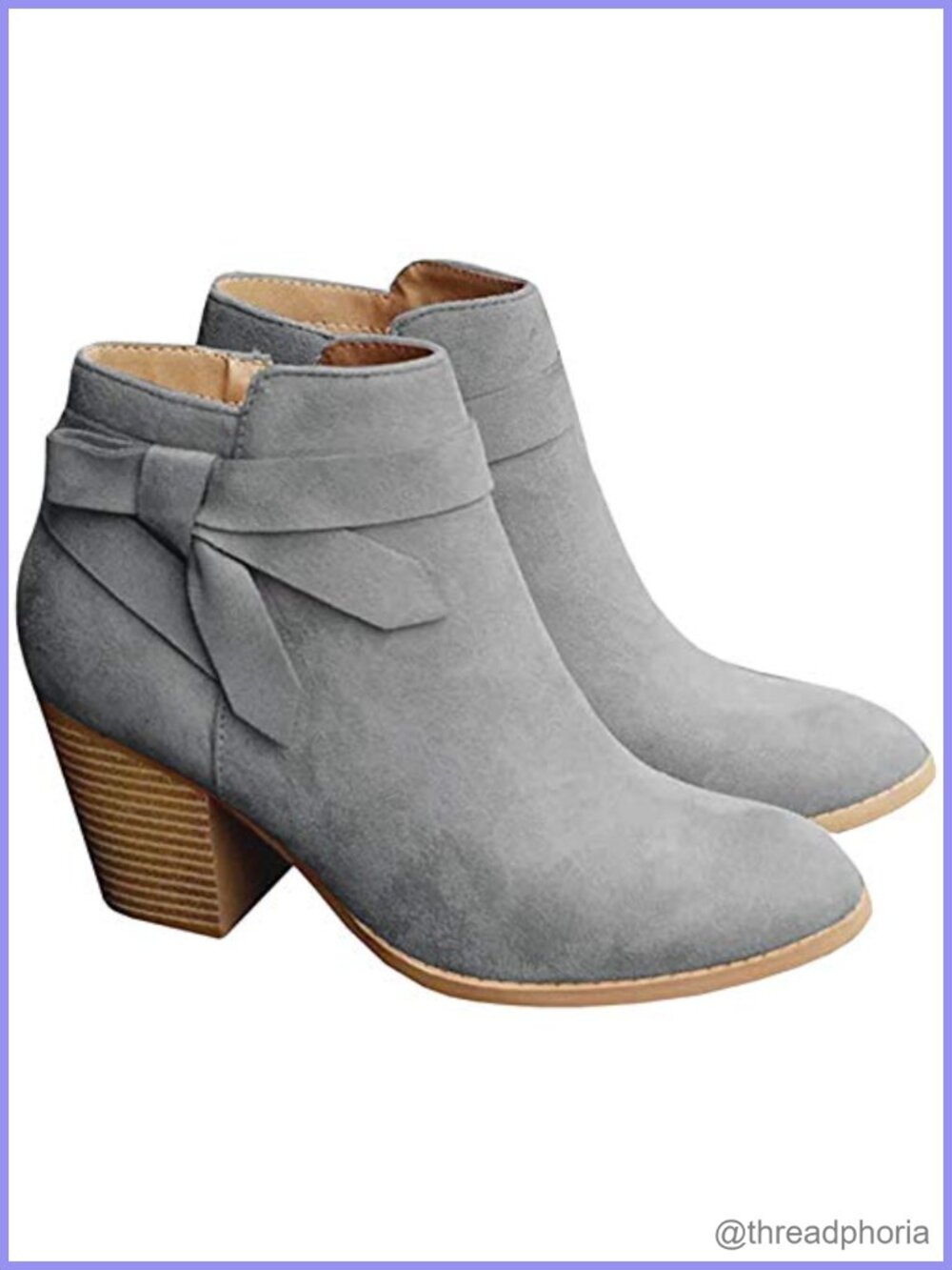 Tie Knot Chelsea Pump Ankle Boots Closed Toe Stacked Heel Booties